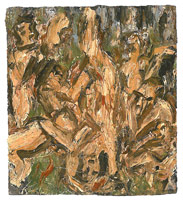 Leon Kossoff / 
Marsyas (A Memory), No. 2, 1985 / 
oil on board / 
20 1/4 x 18 1/4 in (51.4 x 46.4 cm) / 
Private Collection