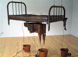 churchsnakebedbone, 1993 / 
cast bronze and water / 
87 x 77 x 38 in (221 x 195.6 x 96.5 cm) / 
Private collection