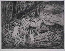 Cephalus and Aurora #2, 1998 / 
etching / 
Plate: 16 7/8 x 21 15/16 in. (42.9 x 55.7 cm) / 
Paper: 22 9/16 x 29 15/16 in. (57.3 x 76 cm) / 
Edition 13 of 20