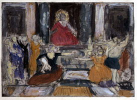 The Judgement of Solomon #1, 1995 - 97 / 
hand colored etching & drypoint / 
Paper: 22 1/2 x 29 15/16 in. (57.2 x 76 cm) / 
Framed: 27 x 32 1/2 in. (68.6 x 82.6 cm)