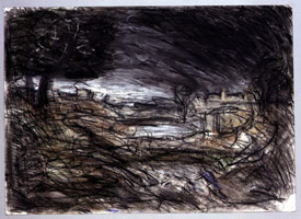 Landscape with Pyramus and Thisbe, 1995 / 
compressed charcoal & pastel / 
20 1/2 x 28 5/8 in (52.07 x 72.71 cm)(paper)