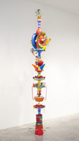 Don Suggs / 
Acid-trope Feast Pole, 2008 / 
plastic objects, metal armature / 
approx. 144 x 16 x 28 in (365.8 x 40.6 x 71.1 cm)