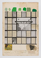 R.B. Kitaj / 
The Gay Science, 1965 / 
collage on paperboard / 
Sheet: 32 x 22 in. (81.3 x 55.9 cm) / 
Framed: 34 3/4 x 24 1/2 in. (88.3 x 62.2 cm)