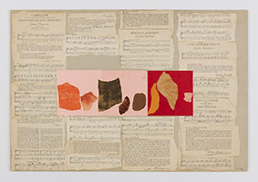 R.B. Kitaj / 
Untitled (Heart / I've Balled Every Waitress in This Club), 1966 / 
collage on paperboard / 
Sheet: 32 x 22 in. (81.3 x 55.9 cm) / 
Framed: 24 1/8 x 34 1/4 in. (61.3 x 87 cm)