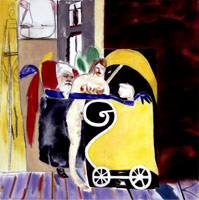 R.B. Kitaj / Los Angeles No. 13, 2002 / 
oil on canvas / 
36 x 36 inches (91.4 x 91.4 cm) / 
Private collection 