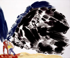 R.B. Kitaj / Los Angeles No. 14, 2002 - 2003 / 
oil on canvas / 
20-1/8 x 24-1/8 inches (50.8 x 60.9 cm)
