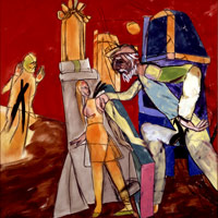 R.B. Kitaj / Los Angeles No. 20, 1990 – 2003 / 
oil on canvas / 
60 x 60 inches (152.4 x 153 cm)