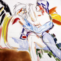 R.B. Kitaj / Los Angeles No. 22, 2001 / 
oil on canvas / 
36 x 36 inches (91.4 x 91.4 cm)