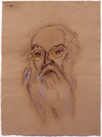 R.B. Kitaj / After a self portrait by Pissarro, 2000 – 2003 / 
pastel and charcoal on paper with oil / 
30 x 22 inches (77.5 x 56.5 cm) / 
Private collection 