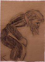 R.B. Kitaj / Crouch Dance (Self Portrait), 2001 – 2003 / 
charcoal on paper / 
30 x 22 inches (77.5 x 57.2 cm)