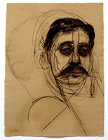 R.B. Kitaj / Proust, 2001 – 2003 / 
pastel and charcoal on paper with oil / 
30 x 22 inches (77.5 x 56.5 cm) / 
Private collection 