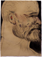 R.B. Kitaj / 
Self Portrait 2003, 2002 – 2003 / 
charcoal on paper / 
30 x 22 inches (77.5 x 57.2 cm) / 
Private collection