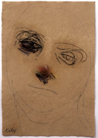 R.B. Kitaj / Three Abstracts Unerased, 2000 – 2003 / 
pastel and charcoal on paper with oil / 
22 x 15 inches (57.8 x 38.7 cm) / 
Private collection 