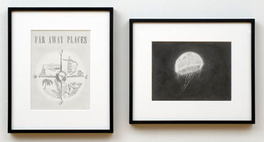 Euan Macdonald / 
From Selected Standards (Far Away Places), 2007 / 
graphite on paper (diptych) / 
Part 1 of 2: Paper: 12 x 9 in. (30.5 x 22.9 cm) / Framed: 18 3/8 x 15 3/8 in. (46.7 x 39.1 cm) / 
Part 2 of 2: Paper: 9 x 12 in. (22.9 x 30.5 cm) / Framed: 15 3/8 x 18 3/8 in. (39.1 x 46.7 cm) 