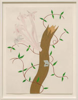 Eduardo Sarabia / 
Selfish Gene (Tree with Bottle Opener), 2007 / 
gouache on paper / 
Paper: 24 x 18 in. (61 x 45.7 cm) / 
Framed: 27 1/4 x 21 3/8 in. (69.2 x 54.3 cm) / 
Private collection