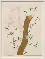 Eduardo Sarabia / 
Selfish Gene (Tree with Bottle Opener), 2007 / 
gouache on paper / 
Paper: 24 x 18 in. (61 x 45.7 cm) / 
Framed: 27 1/4 x 21 3/8 in. (69.2 x 54.3 cm) / 
Private collection