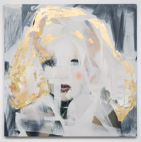 Rebecca Campbell / 
Candy Darling, 2015 / 
oil on canvas with gold leaf / 
64 x 64 in. (162.6 x 162.6 cm)