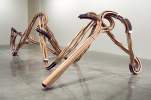 Dead Leg, 2007 / 
oak and stainless steel / 
8 x 28 x 9 feet (2.4 x 8.5 x 2.7 m)