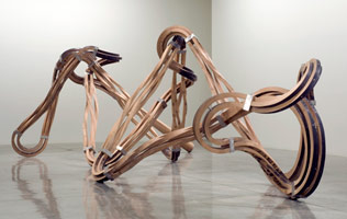 Dead Leg, 2007 / 
oak and stainless steel / 
8 x 28 x 9 feet (2.4 x 8.5 x 2.7 m)