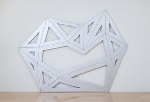 Richard Deacon / 
Alphabet E, 2011 / 
aluminum / 
101 x 132 5/8 x 2 in. (257 x 337 x 5 cm)