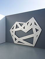 Richard Deacon / 
Alphabet E, 2011 / 
aluminum / 
101 x 132 5/8 x 2 in. (257 x 337 x 5 cm)