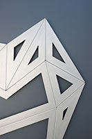 Richard Deacon / 
Alphabet E, 2011 / 
aluminum / 
101 x 132 5/8 x 2 in. (257 x 337 x 5 cm)