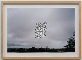 Richard Deacon / 
Mounts Bay #1, 2004 / 
ink drawing collaged behind colour photograph / 
26 3/8 x 40 1/8 in. (67 x 102 cm) / 
framed: 34 1/2 x 47 3/8 in. (87.5 x 120.5 cm)