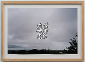 Richard Deacon / 
Mounts Bay #1, 2004 / 
ink drawing collaged behind colour photograph / 
26 3/8 x 40 1/8 in. (67 x 102 cm) / 
framed: 34 1/2 x 47 3/8 in. (87.5 x 120.5 cm)