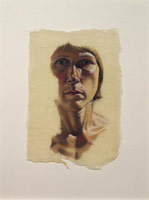 Sandra Mendelsohn Rubin / 
Self Portrait, 1989 / 
pastel on rice paper  / 
16 x 11 in (40.64 x 27.94 cm)