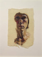 Sandra Mendelsohn Rubin / 
Self Portrait, 1989 / 
pastel on rice paper  / 
16 x 11 in [40.64 x 27.94 cm]