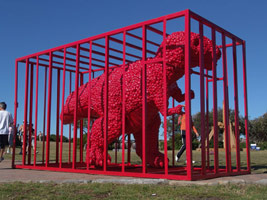 Sui Jianguo / 
Jurassic Realm, 2000 / 
Painted fiberglass / 
90.55 x 98.43 x 181.1 in. (230 x 250 x 460 cm) / 
 / 
The works of the <i>Made in China</i> and <i>Jurassic Era</i> series /  investigate contemporary Chinese export culture. Sui presents /  commercial objects as pop icons manifested at a scale that /  references public monument.