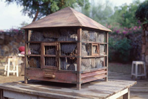 Sui Jianguo / 
Stale Memory, 1994 / 
Stone, cement and cage / 
Height 25.59 in. (65 cm)