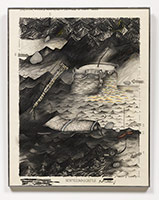 Terry Allen / 
Montezuma 6 Castle (Juarez), c. 1969 - 1975 / 
mixed media on paper / 
Framed: 24 x 19 1/4 in. (61 x 48.9 cm)