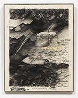 Terry Allen / 
Montezuma 6 Castle (Juarez), c. 1969 - 1975 / 
mixed media on paper / 
Framed: 24 x 19 1/4 in. (61 x 48.9 cm)