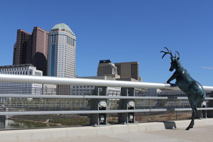 Terry Allen / 
Scioto Lounge, 2013-2014 / 
Three unique bronze sculptures / 
Columbus, Ohio / 
Photo courtesy of The Columbus Foundation