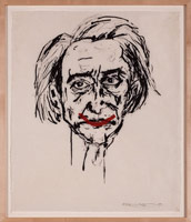 Terry Allen / 
Smile, 2006 / 
      ink and gouache on paper / 
      33 1/4 x 28 3/4 in. (84.5 x 73 cm)