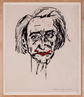 Terry Allen / 
Smile, 2006 / 
      ink and gouache on paper / 
      33 1/4 x 28 3/4 in. (84.5 x 73 cm)