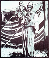 Peter Blake / 
Side-Show, 1974–78 / 
wood engraving / 
each 10 7/16 × 8 1/2 in (26.5 × 21.6 cm) / 
Set of 5