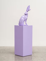 Tia Pulitzer / 
Hesperus is Phosphorus Hare, 2020 / 
fired clay and automotive paint / 
70 x 20 x 15 1/2 in. (177.8 x 50.8 x 39.4 cm)