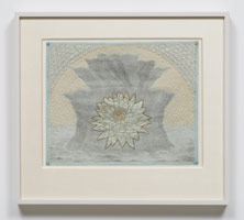 Tom Wudl / 
Great Brilliance of the Moon Reflected in the Ocean, 2016 / 
pencil, 22K gold powder, gum arabic, white gold, polymer medium on Tengucho paper / 
paper: 12 x 14 1/2 in. (30.5 x 36.8 cm) / 
framed: 18 1/4 x 20 3/4 in. (46.4 x 52.7 cm)