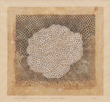 Tom Wudl / 
Study for Cloud Blossom, August 2010, 2010 / 
      oil, pencil, and gold leaf on vellum paper / 
      image: 5 1/8 x 5 9/16 in. (13 x 14.1 cm)  / 
      sheet:16 3/4 x 12 in. (42.5 x 30.5 cm) / 
      Private collection
      