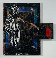 Hold Up (#68-1992), 1992 / 
found metal collage on plywood w/ steel brads / 
90 x 104 1/4 in (228.6 x 264.8 cm) / 
Private collection