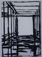 Tony Bevan / 
Corridor, 2006 / 
charcoal and acrylic on paper / 
Paper: 47 3/4 x 33 3/4 in. (121.3 x 85.7 cm) / 
Framed: 52 3/8 x 38 1/4 in. (133 x 97.2 cm)