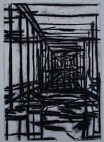 Tony Bevan / 
Corridor, 2006 / 
charcoal and acrylic on paper / 
Paper: 47 3/4 x 33 3/4 in. (121.3 x 85.7 cm) / 
Framed: 52 3/8 x 38 1/4 in. (133 x 97.2 cm)