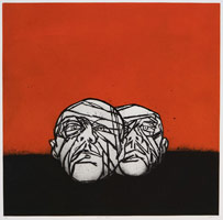 Tony Bevan / 
Heads Horizon, 2007 / 
etching / 
Image: 31 x 31 7/8 in. (79 x 81 cm) / 
Paper: 41 x 41 in. (104.1 x 104.1 cm) Edition 11 of 12