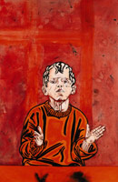 Tony Bevan / 
Portrait Boy / 
acrylic and powdered pigment on canvas / 
69 3/4 x 45 3/4 in. (177.2 x 116.2 cm)