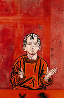 Tony Bevan / 
Portrait Boy / 
acrylic and powdered pigment on canvas / 
69 3/4 x 45 3/4 in. (177.2 x 116.2 cm)