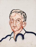 Tony Bevan / 
Portrait Man, 1993 / 
oil and powdered pigment on canvas / 
34 x 26 1/2 in. (86.4 x 67.3 cm)