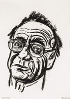 Tony Bevan / 
Portrait of Alfred Brendel, 2004 / 
charcoal on paper / 
23 3/4 x 17 in. (60.3 x 43.2 cm)