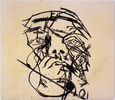 Tony Bevan / 
Self Portrait (PC098), 2009 / 
acrylic and charcoal on canvas / 
59 x 67 1/2 in. (149.9 x 171.5 cm)